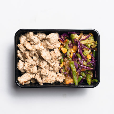 Pepper Cashew Chicken with Roasted Potatoes & Broccoli