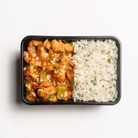 Chilli Chicken Gravy with Basmati Rice