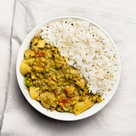 Palak Dal with Potatoes & Basmati Rice
