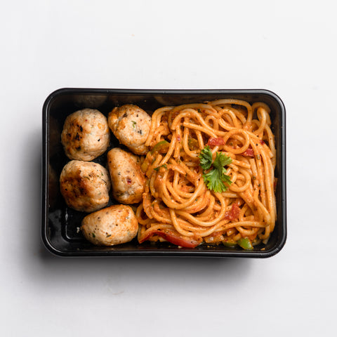 Spaghetti & Chicken Meatballs