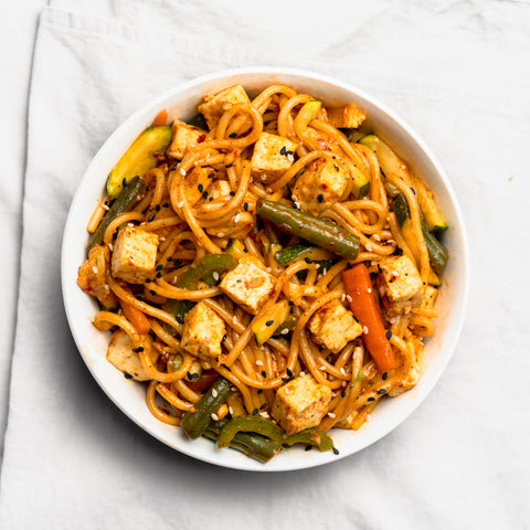 Schezwan Paneer with Stir Fry Noodles