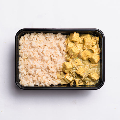 Tofu Spinach Gravy with Brown Rice