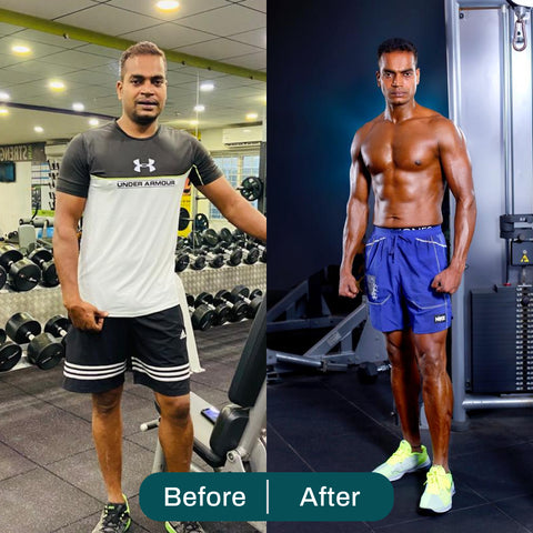 Bharani, lost 15 kgs and gained 4 kg muscle.