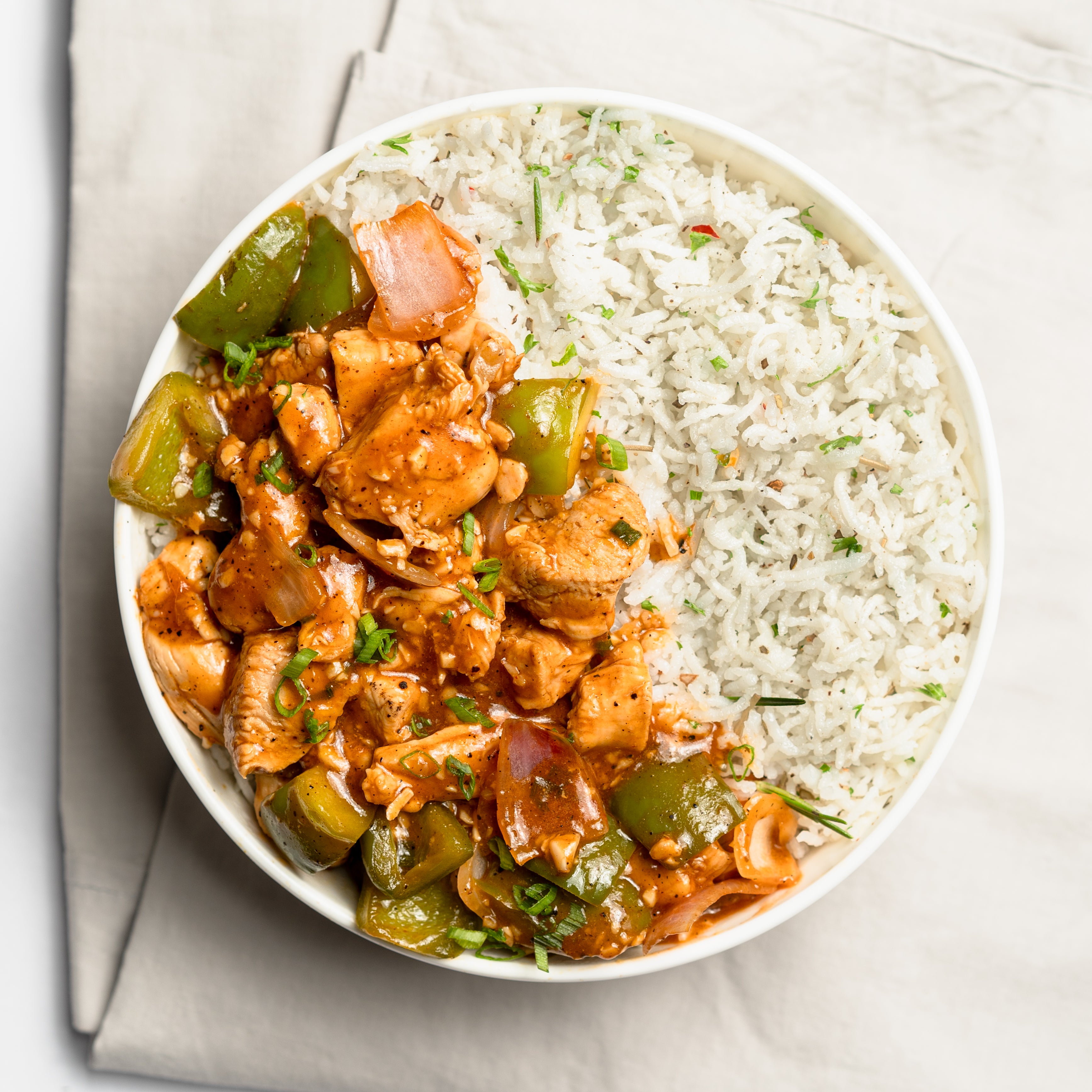 Chilli Chicken Gravy with Basmati Rice – GET DIETY