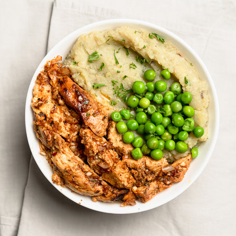 Peri Peri Chicken with Sweet Potato Mash & Peas