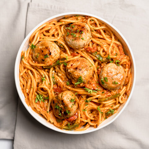 Spaghetti & Chicken Meatballs