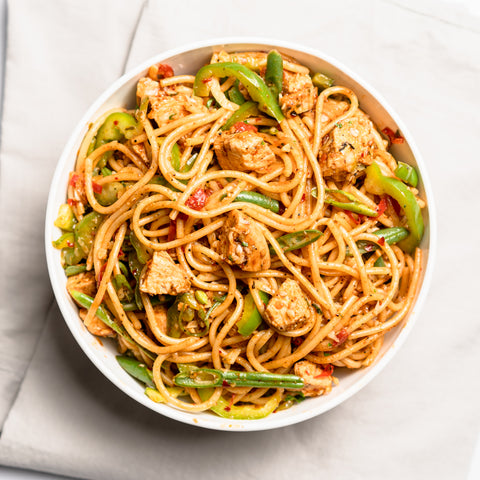 Pepper Garlic Chicken Noodle Stir Fry