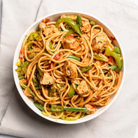 Pepper Garlic Chicken Noodle Stir Fry