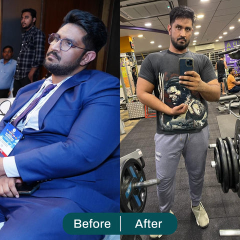 Narayanan, lost 35 kgs and gained muscle.